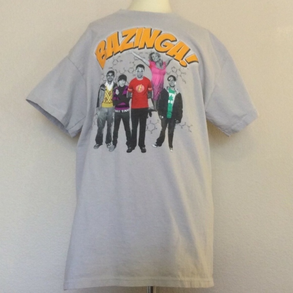 The Big Bang Theory Bazinga - Gray T-shirt Medium